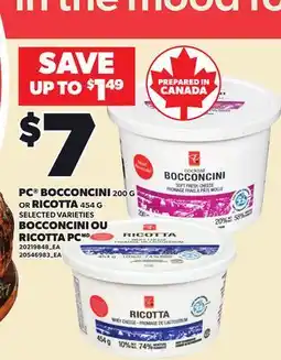 Independent City Market PC BOCCONCINI, 200 G OR RICOTTA, 454 G offer