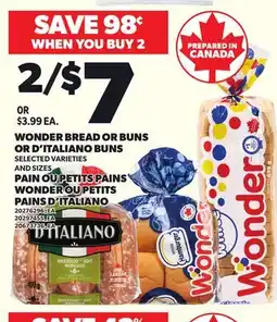 Independent City Market WONDER BREAD OR BUNS OR D'ITALIANO BUNS offer