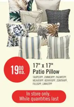 The Brick 17 x 17 Patio Pillow offer