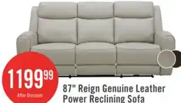 The Brick 87 Reign Genuine Leather Power Reclining Sofa offer
