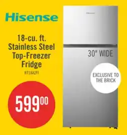 The Brick Hisense 30 18 Cu. Ft. Top-Mount Refrigerator - Stainless Steel - RT18A2FID offer