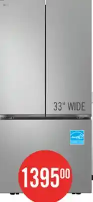 The Brick LG 33 21 Cu. Ft. French 3-Door Refrigerator – Prime Silver - LF21C6000V offer