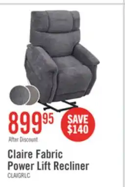The Brick Claire 34 Chenille Fabric Power Lift Reclining Chair - Granite Grey offer
