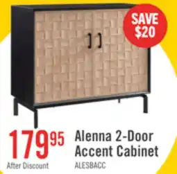 The Brick Alenna 36 2-Door Accent Cabinet - Black with Weathered White Doors offer