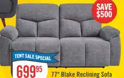 The Brick Blake 76.8 Chenille Fabric Manual Reclining Sofa – Grey offer
