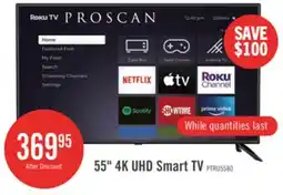 The Brick Proscan 55 LED 4K UHD Smart Roku TV (PTRU5580) offer