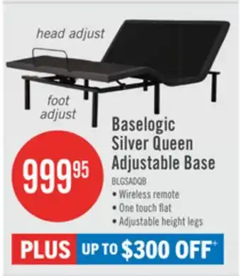 The Brick Baselogic Silver Queen Adjustable Base offer
