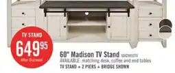 The Brick Madison 60 Rustic TV Stand with Storage and Cable Management for TVs up to 65- White offer