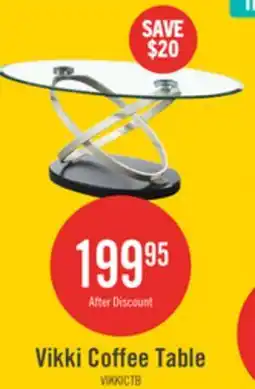The Brick Vikki 48 Modern Oval Glass Top Coffee Table - Glass with Metal Base offer