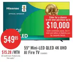 The Brick HISENSE 55 U68QF Mini-LED QLED 4K UHD AI Fire TV (55U68QF) offer