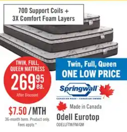The Brick Springwall Odell Eurotop Twin Mattress offer