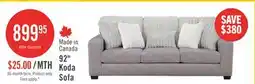 The Brick Made in Canada Koda 92 Chenille and Faux Fur Fabric Sofa with Removable Cushions - Plush Paloma Grey offer