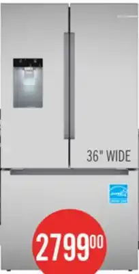 The Brick Bosch 36 26 Cu. Ft. 100 Series Smart French-Door Refrigerator - Stainless Steel - B36FD10ENS offer