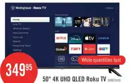 The Brick Westinghouse 50 QLED 4K UHD Smart Roku TV (WR50QC5500) – 2025 Model offer