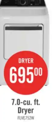 The Brick Frigidaire 7 Cu. Ft. Electric Dryer - White - FLVE752CBW offer