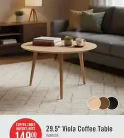 The Brick Viola 29.5 Modern Round Top Coffee Table – Natural Oak offer