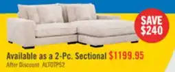 The Brick Alto 2-Piece Ultra Plush Faux Fur Fabric Sectional with Dual Cupholders and USB Ports - Mink Taupe offer