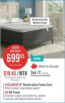 The Brick Springwall Spa 12 Plush Smooth Top Queen Mattress in a Box offer