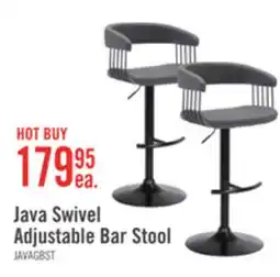 The Brick Java Barstool with Swivel & Adjustable Seat, Vegan Leather Fabric, 24.5-33H, Metal - Grey offer