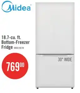 The Brick Midea 18.7 Cu. Ft. Bottom-Freezer Refrigerator - MRB19B7AWW offer