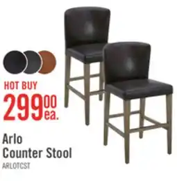 The Brick Arlo Counter-Height Stool with Vegan Leather Fabric, 26H - Bison Brown offer