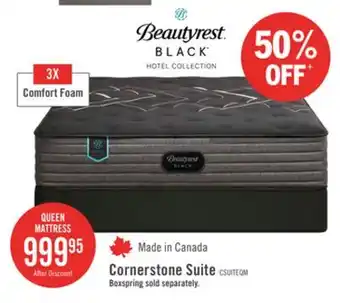 The Brick Beautyrest Black Hotel Cornerstone Suite Tight Top Firm Queen Mattress offer
