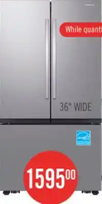 The Brick Samsung 36 27 Cu. Ft. SpaceMax Counter-Depth Refrigerator - Stainless Steel - RF27CG5100SRAA offer