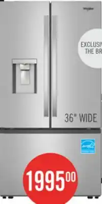 The Brick Whirlpool 36 30 Cu. Ft. French-Door Refrigerator with Dual Ice Makers - Stainless Steel - WRFF3736SZ offer