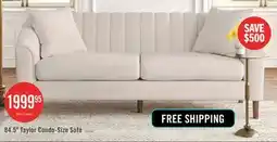The Brick Taylor 84.5 Linen-look Fabric Condo Size Sofa With Wood Legs - Beige White offer