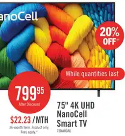 The Brick LG 75 NANO80 LED 4K UHD Smart webOS TV (75NANO80AUA.ACC) - 2025 Model offer