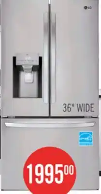The Brick LG 36 28 Cu. Ft. French-Door Refrigerator - Smudge Proof Stainless Steel - LRFS28XBS offer