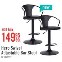 The Brick Hero Barstool with Swivel & Adjustable Seat, Vegan Leather Fabric, 23.5-32H, Metal - Charcoal offer