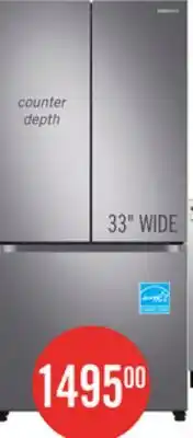 The Brick Samsung 33 17.5 Cu. Ft. Counter-Depth French-Door Refrigerator - Stainless Steel - RF18A5101SR/AA offer
