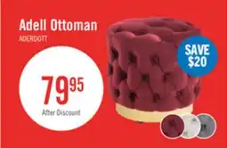 The Brick Adell 17 Round Fabric Ottoman with Gold Base - Red offer