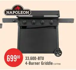 The Brick Napoleon 33,600-BTU 36-Inch 4-Burner Griddle with Rust-Resistant Stainless Steel Cooktop - F36FTPMK offer