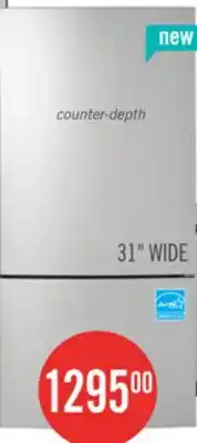 The Brick GE 31 17.7 Cu. Ft. Counter-Depth Bottom-Freezer Refrigerator - Stainless Steel - GBE17HYRFS offer