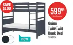 The Brick Quinn Bunk Bed with Ladder & Guard Rail for Kids, Blue - Twin/Twin offer