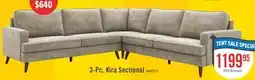 The Brick Kira 3-Piece V-Shape Fabric Sectional – Grey offer