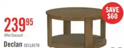 The Brick Declan 31.5 Modern Round Coffee Table with Casters – Natural Wood offer