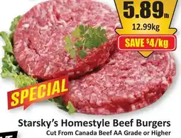 Starsky Starsky's Homestyle Beef Burgers offer