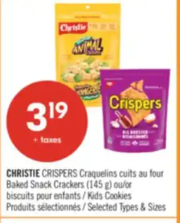 Pharmaprix CHRISTIE CRISPERS Baked Snack Crackers (145 g) or Kids Cookies Selected Types & Sizes offer