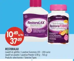 Pharmaprix RESTORALAX Laxative Gummies (30 - 140) or Laxative Powder (238 g - 765 g) offer