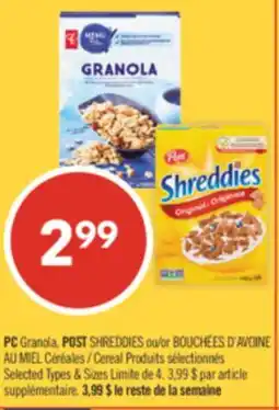 Pharmaprix PC Granola, POST SHREDDIES or Cereal offer