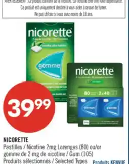 Pharmaprix NICORETTE Nicotine 2mg Lozenges (80) or Gum (105) offer