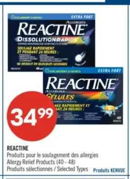 Pharmaprix REACTINE Allergy Relief Products offer