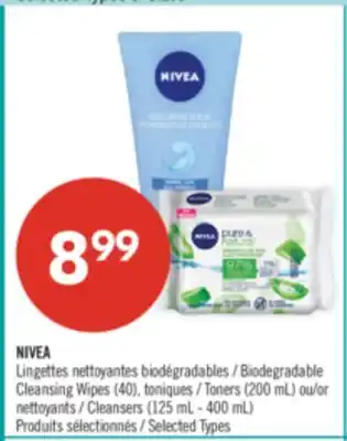 Pharmaprix NIVEA Biodegradable Cleansing Wipes (40), Toners (200 ml.) or Cleansers (125 ml - 400 ml.) offer