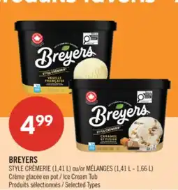 Pharmaprix BREYERS STYLE CREME (1.41 L) MIXES (1.41 L - 1.66 L) Ice Cream Tub offer
