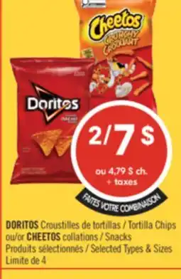 Pharmaprix DORITOS Tortilla Chips or CHEETOS Snacks offer