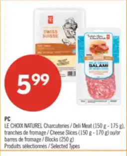 Pharmaprix PC Deli Meat (150 g - 175 g), Cheese Slices (150 g - 170 g) or Blocks (250 g) offer