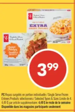 Pharmaprix PC Single Serve Frozen Entrees offer